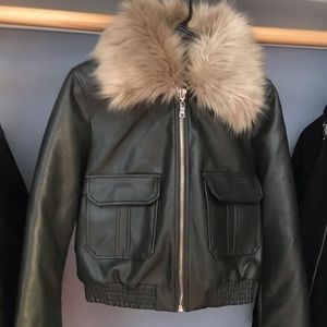 Silence + Noise Faux Leather Jacket Size Medium.